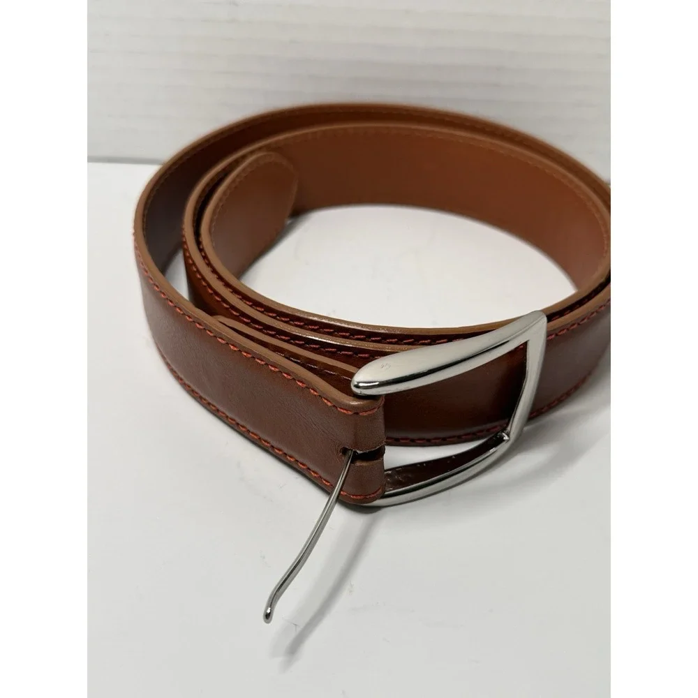 J. HILBURN MEN'S ITALIAN CALFSKIN LEATHER DRESS BELT 36 HANDCRAFTED IN USA